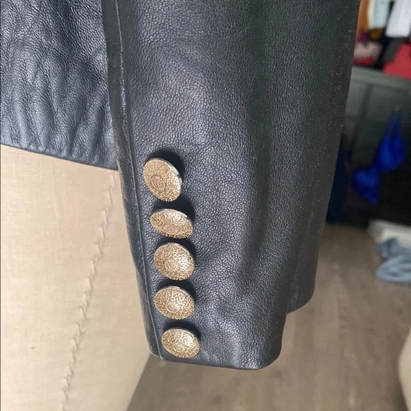 Black leather Blazer Classic Tailoring - Picture 7 of 7